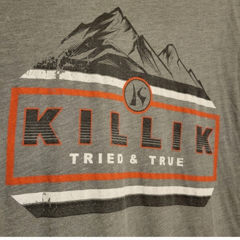 Killik Hunt tried & true mountain grey t shirt mens size medium camo hunting